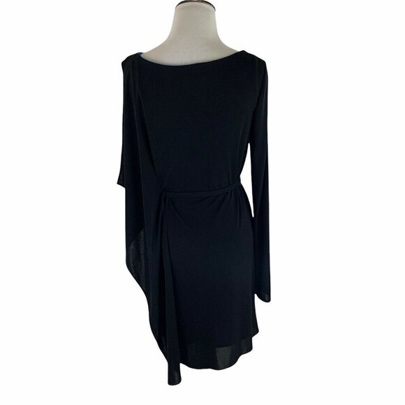 BCBGMaxAzria Women's S Small Combo Dress Layered Decorative Belt Flutter Sleeve - Picture 10 of 12